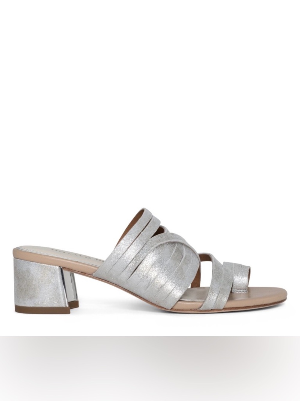 New Donald Pliner Marlow Sandal Strappy Leather 9.5 Silver - Picture 3 of 6